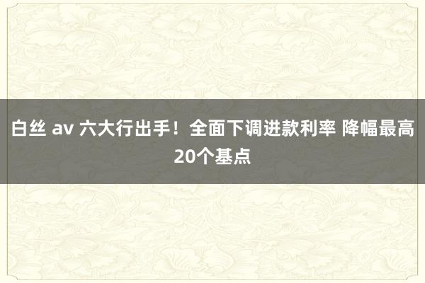 白丝 av 六大行出手！全面下调进款利率 降幅最高20个基点