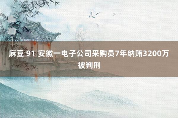 麻豆 91 安徽一电子公司采购员7年纳贿3200万被判刑