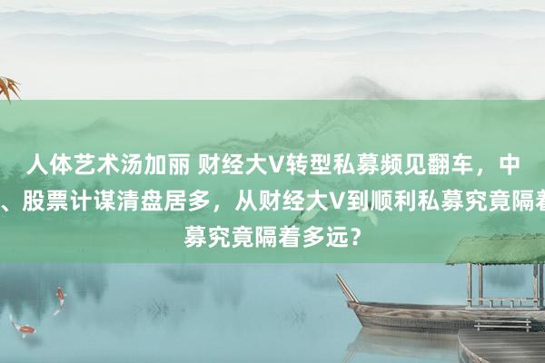 人体艺术汤加丽 财经大V转型私募频见翻车，中小限制、股票计谋清盘居多，从财经大V到顺利私募究竟隔着多远？