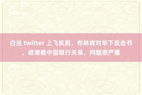 白丝 twitter 上飞机前，布林肯对华下反击书，欲堵截中国银行关系，问题很严重