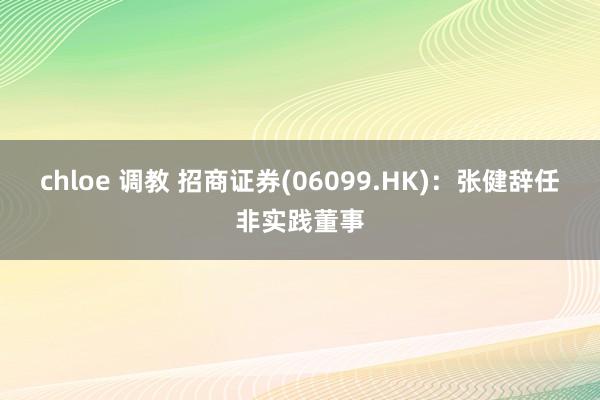 chloe 调教 招商证券(06099.HK)：张健辞任非实践董事