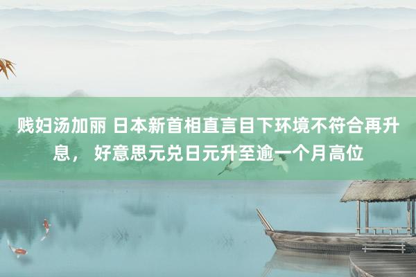 贱妇汤加丽 日本新首相直言目下环境不符合再升息， 好意思元兑日元升至逾一个月高位