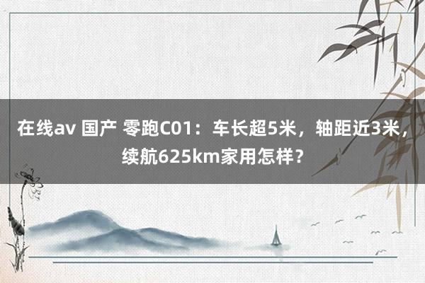 在线av 国产 零跑C01：车长超5米，轴距近3米，续航625km家用怎样？