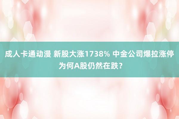 成人卡通动漫 新股大涨1738% 中金公司爆拉涨停 为何A股仍然在跌？