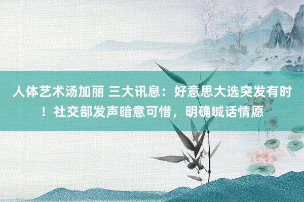 人体艺术汤加丽 三大讯息：好意思大选突发有时！社交部发声暗意可惜，明确喊话情愿