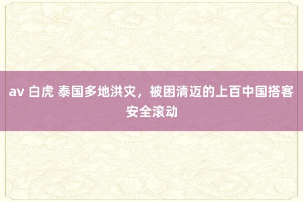 av 白虎 泰国多地洪灾，被困清迈的上百中国搭客安全滚动