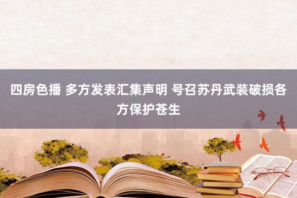 四房色播 多方发表汇集声明 号召苏丹武装破损各方保护苍生