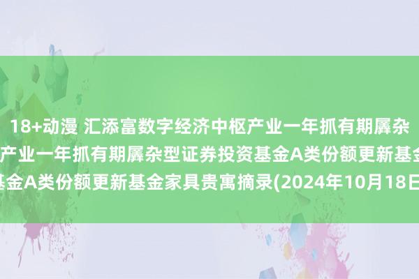 18+动漫 汇添富数字经济中枢产业一年抓有期羼杂A: 汇添富数字经济中枢产业一年抓有期羼杂型证券投资基金A类份额更新基金家具贵寓摘录(2024年10月18日更新)