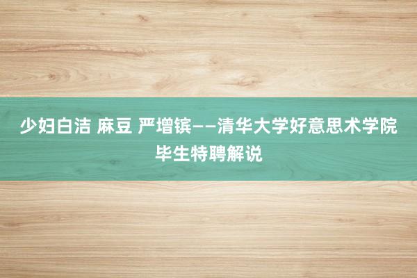 少妇白洁 麻豆 严增镔——清华大学好意思术学院毕生特聘解说