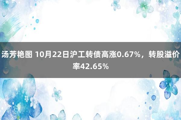 汤芳艳图 10月22日沪工转债高涨0.67%，转股溢价率42.65%