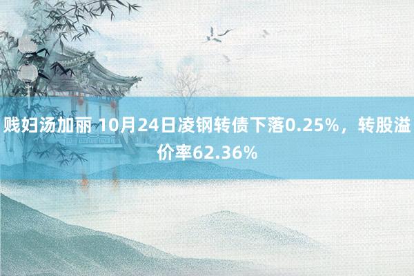 贱妇汤加丽 10月24日凌钢转债下落0.25%，转股溢价率62.36%