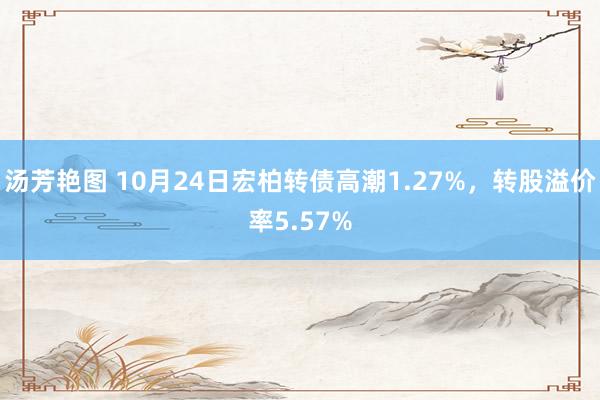 汤芳艳图 10月24日宏柏转债高潮1.27%，转股溢价率5.57%