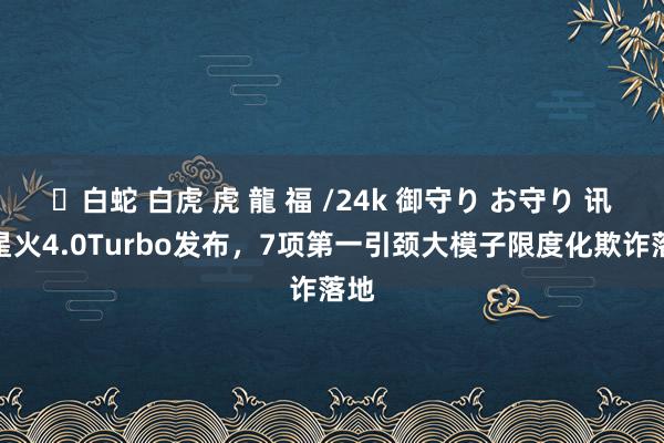 ✨白蛇 白虎 虎 龍 福 /24k 御守り お守り 讯飞星火4.0Turbo发布，7项第一引颈大模子限度化欺诈落地