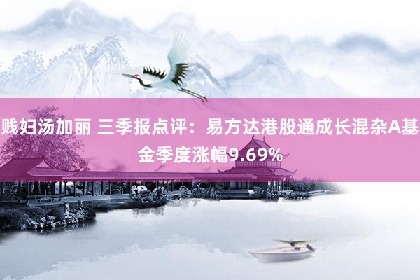 贱妇汤加丽 三季报点评：易方达港股通成长混杂A基金季度涨幅9.69%