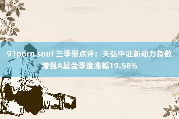 91porn soul 三季报点评：天弘中证新动力指数增强A基金季度涨幅19.58%