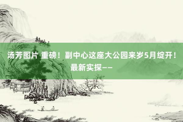 汤芳图片 重磅！副中心这座大公园来岁5月绽开！最新实探——