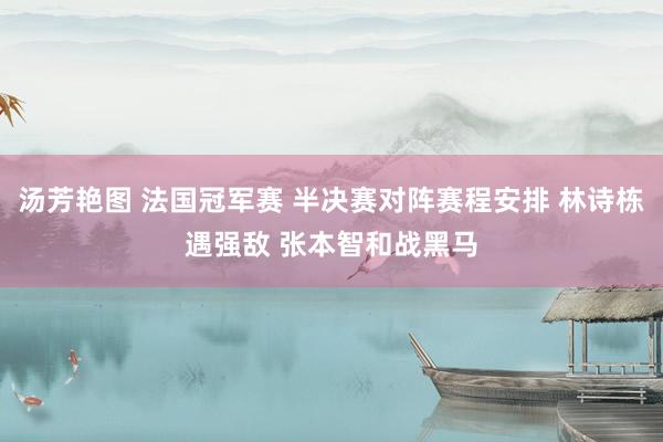 汤芳艳图 法国冠军赛 半决赛对阵赛程安排 林诗栋遇强敌 张本智和战黑马