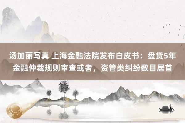 汤加丽写真 上海金融法院发布白皮书：盘货5年金融仲裁规则审查或者，资管类纠纷数目居首