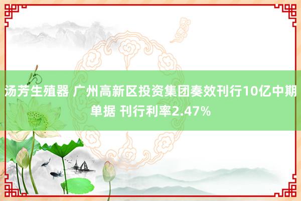 汤芳生殖器 广州高新区投资集团奏效刊行10亿中期单据 刊行利率2.47%