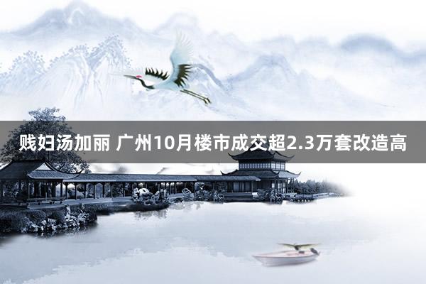 贱妇汤加丽 广州10月楼市成交超2.3万套改造高