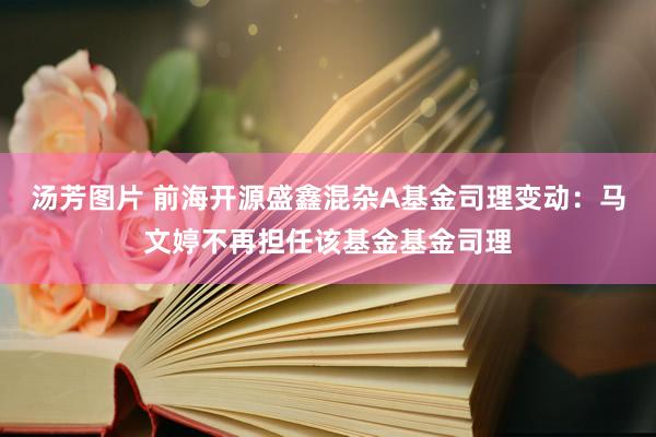 汤芳图片 前海开源盛鑫混杂A基金司理变动：马文婷不再担任该基金基金司理