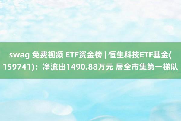 swag 免费视频 ETF资金榜 | 恒生科技ETF基金(159741)：净流出1490.88万元 居全市集第一梯队