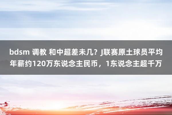 bdsm 调教 和中超差未几？J联赛原土球员平均年薪约120万东说念主民币，1东说念主超千万