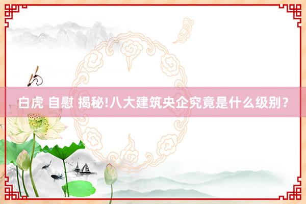 白虎 自慰 揭秘!八大建筑央企究竟是什么级别？