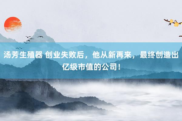 汤芳生殖器 创业失败后，他从新再来，最终创造出亿级市值的公司！