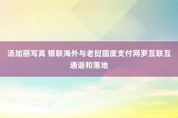 汤加丽写真 银联海外与老挝国度支付网罗互联互通谐和落地