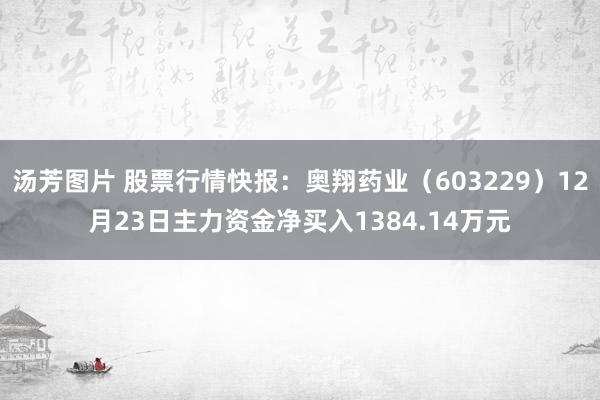 汤芳图片 股票行情快报：奥翔药业（603229）12月23日主力资金净买入1384.14万元