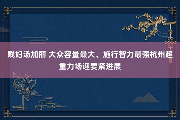 贱妇汤加丽 大众容量最大、施行智力最强杭州超重力场迎要紧进展