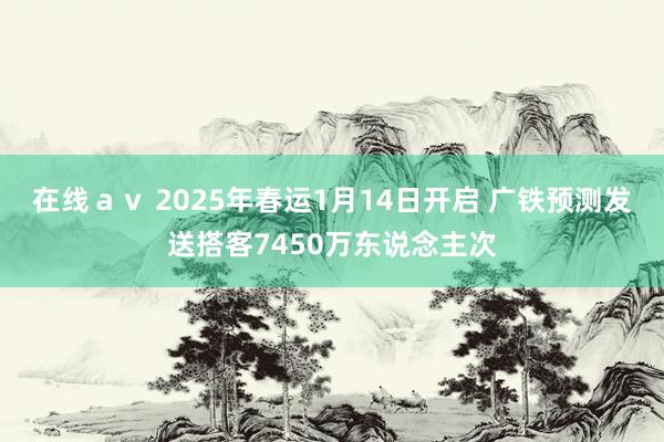 在线ａｖ 2025年春运1月14日开启 广铁预测发送搭客7450万东说念主次