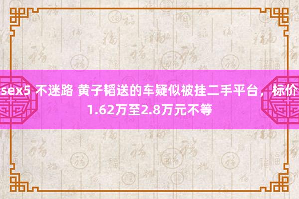 sex5 不迷路 黄子韬送的车疑似被挂二手平台，标价1.62万至2.8万元不等